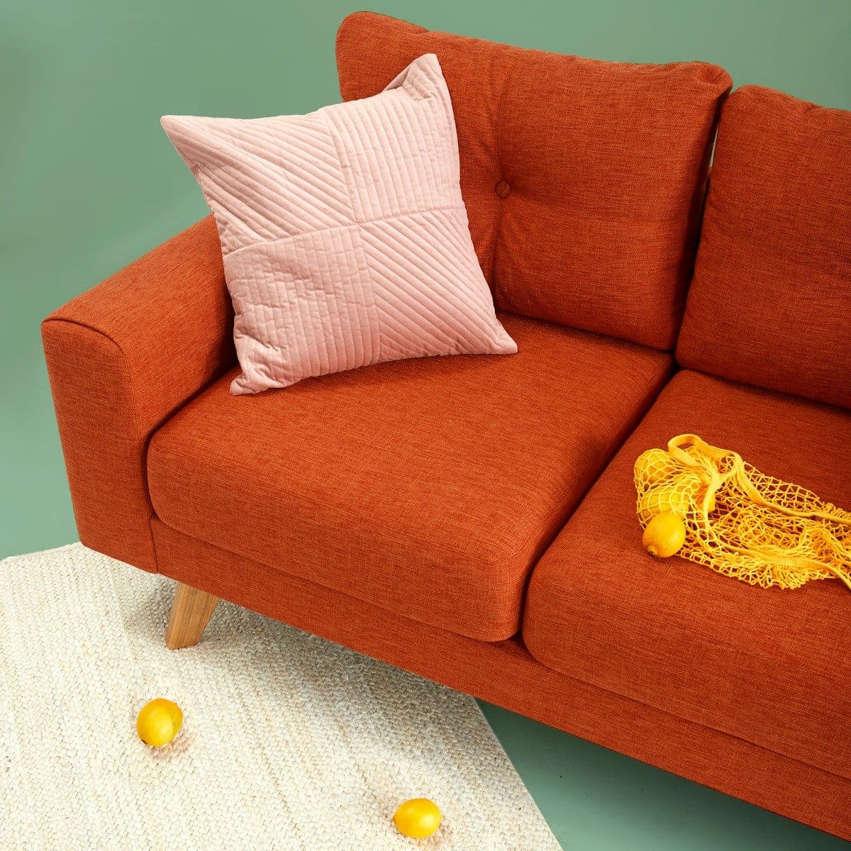 Minimalist White Linen Sofa